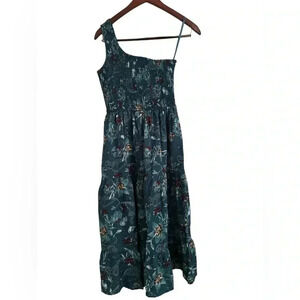 Band Of The Free Blue Floral One Shoulder Midi Dress NWT Size Medium
